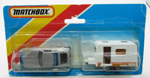 Matchbox Superfast Twin Pack TP-107 Silver Datsun and LIGHT BROWN Tampo Caravan
