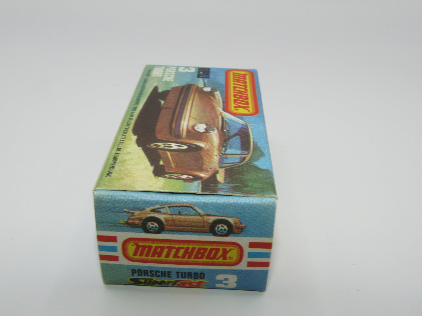 Matchbox Superfast 3C Porsche Turbo SPARKLING Metallic Green, Metallic Grey Brown Base