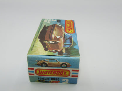 Matchbox Superfast 3C Porsche Turbo SPARKLING Metallic Green, Metallic Grey Brown Base