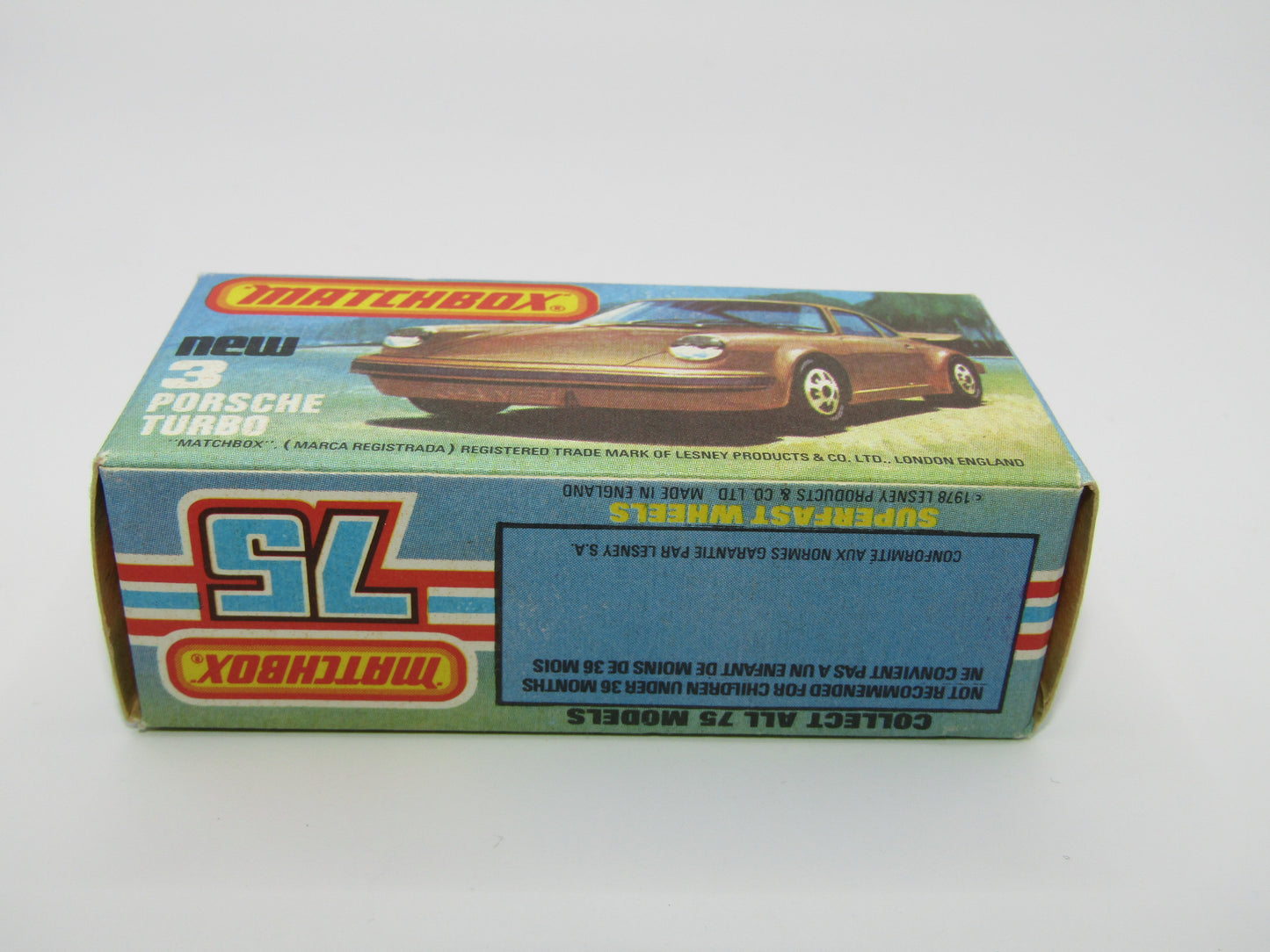 Matchbox Superfast 3C Porsche Turbo SPARKLING Metallic Green, Metallic Grey Brown Base