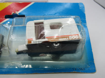 Matchbox Superfast Twin Pack TP-107 Silver Datsun and LIGHT BROWN Tampo Caravan