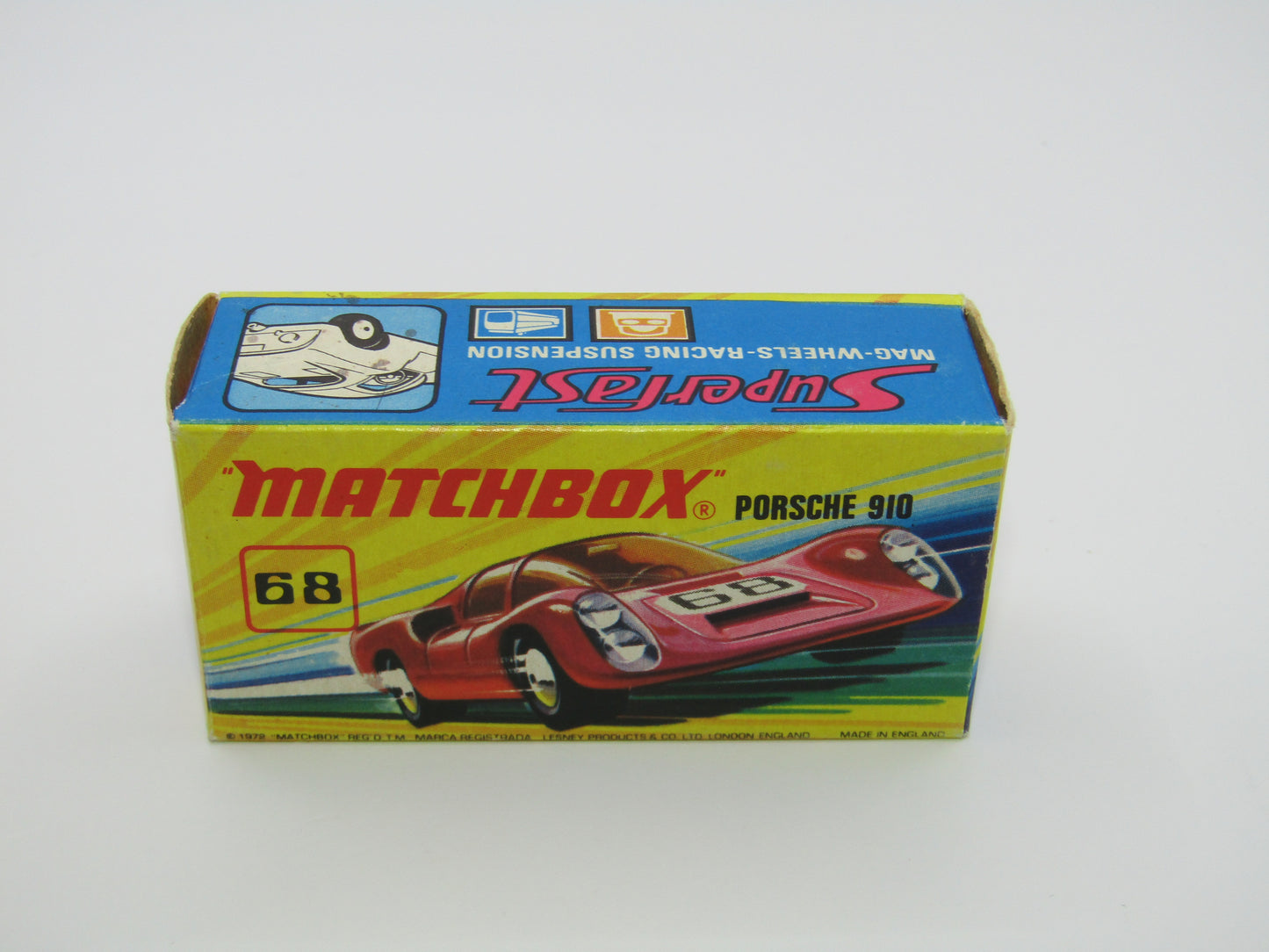 Matchbox Superfast 68A Porsche 910 68 Label CLEAR WINDOWS