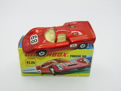 Matchbox Superfast 68A Porsche 910 Small 68 Label Narrow Wheels