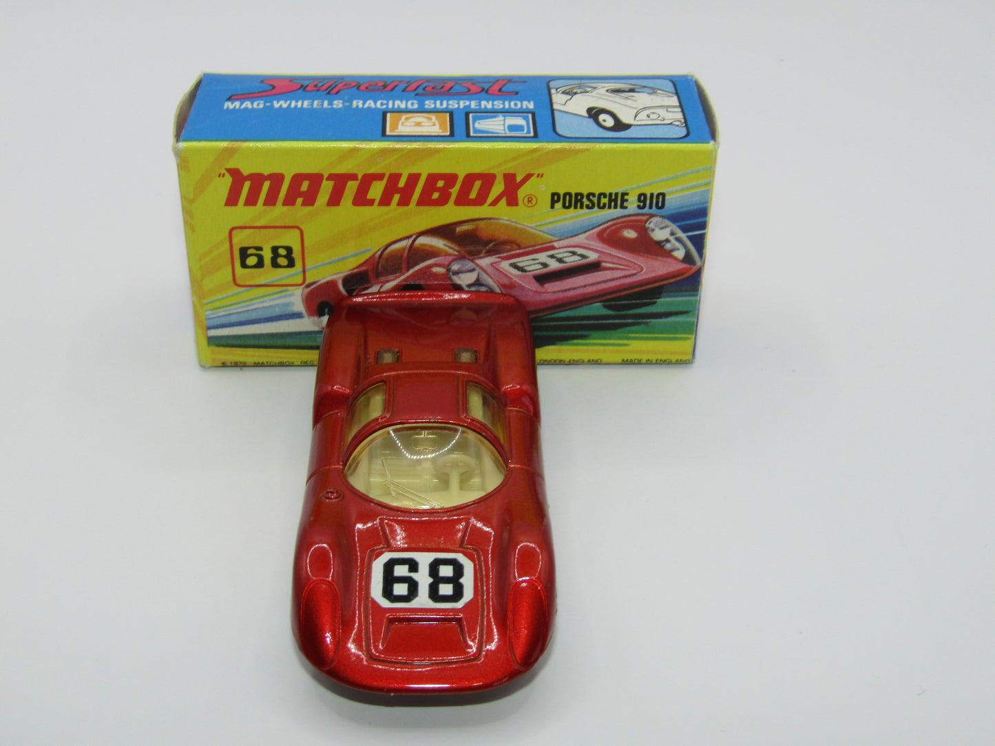 Matchbox Superfast 68A Porsche 910 Small 68 Label Narrow Wheels