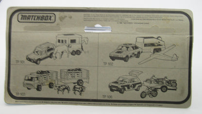 Matchbox Superfast Twin Pack TP-111 Ford Cortina TAN Int Black Stripe & Pony Trailer