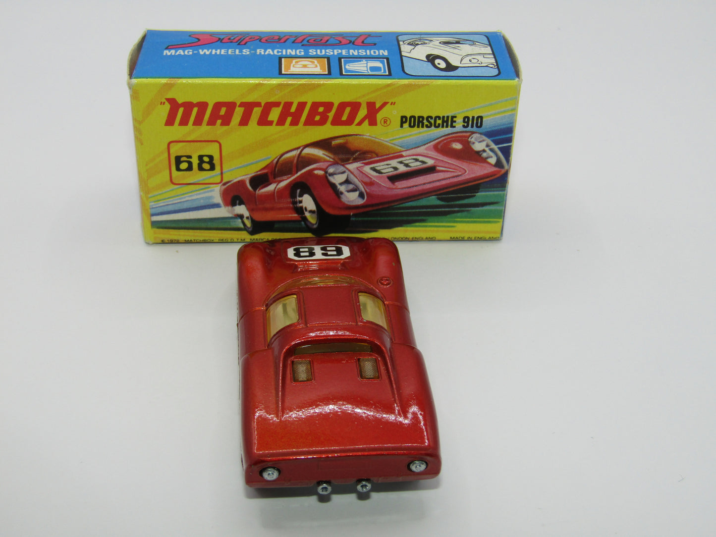 Matchbox Superfast 68A Porsche 910 Small 68 Label Narrow Wheels