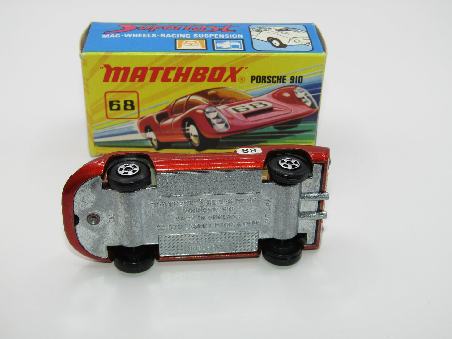 Matchbox Superfast 68A Porsche 910 Small 68 Label Narrow Wheels