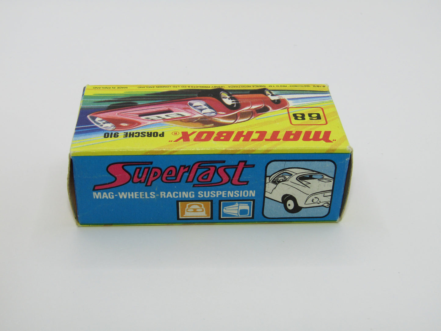 Matchbox Superfast 68A Porsche 910 Small 68 Label Narrow Wheels