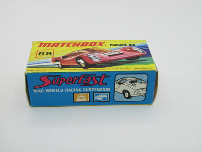 Matchbox Superfast 68A Porsche 910 Small 68 Label Narrow Wheels