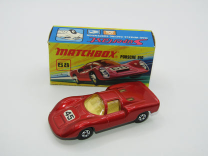 Matchbox Superfast 68A Porsche 910 45 Label Amber Windows
