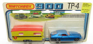 Matchbox Superfast Twin Pack TP-4 Blue Datsun RED Interior & Caravan