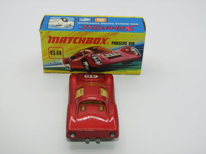 Matchbox Superfast 68A Porsche 910 45 Label Amber Windows