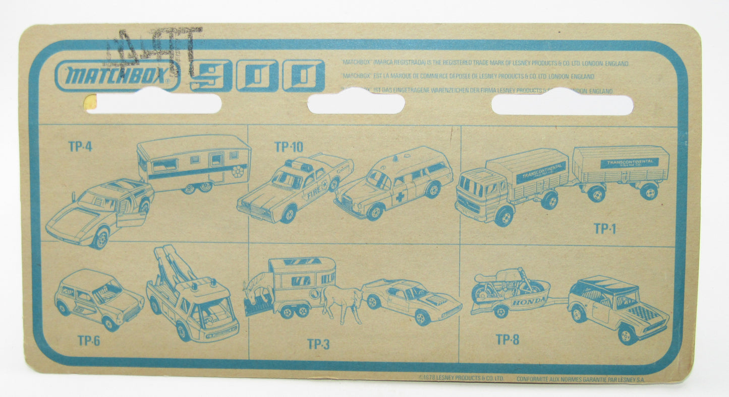 Matchbox Superfast Twin Pack TP-4 Blue Datsun RED Interior & Caravan