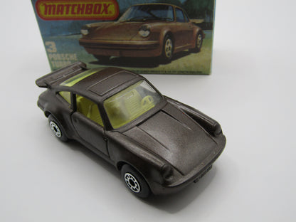 Matchbox Superfast 3C Porsche Turbo MATT Brown Body, Gloss Black Base