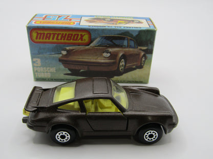 Matchbox Superfast 3C Porsche Turbo MATT Brown Body, Gloss Black Base