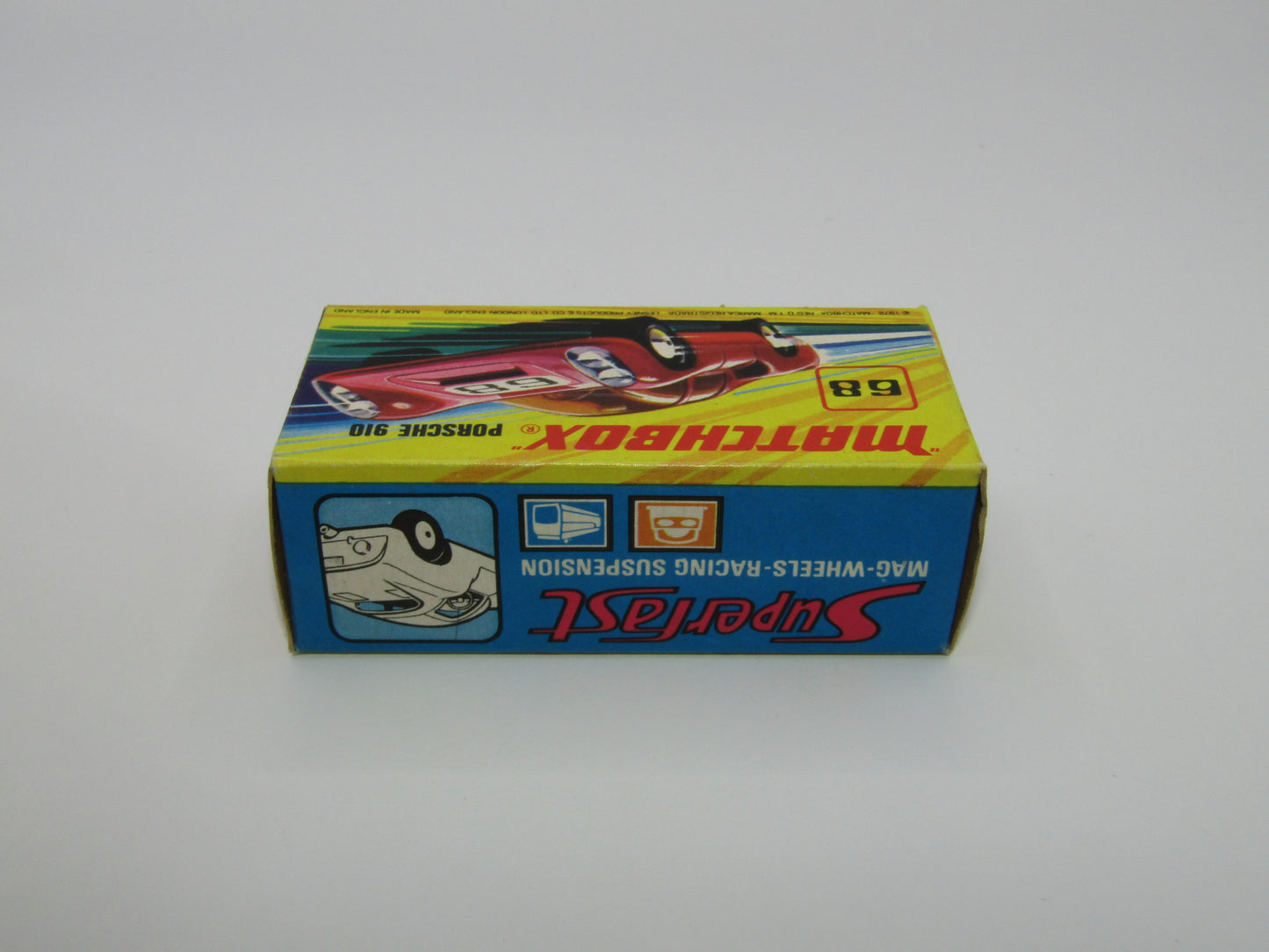 Matchbox Superfast 68A Porsche 910 45 Label Amber Windows