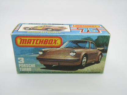 Matchbox Superfast 3C Porsche Turbo MATT Brown Body, Gloss Black Base