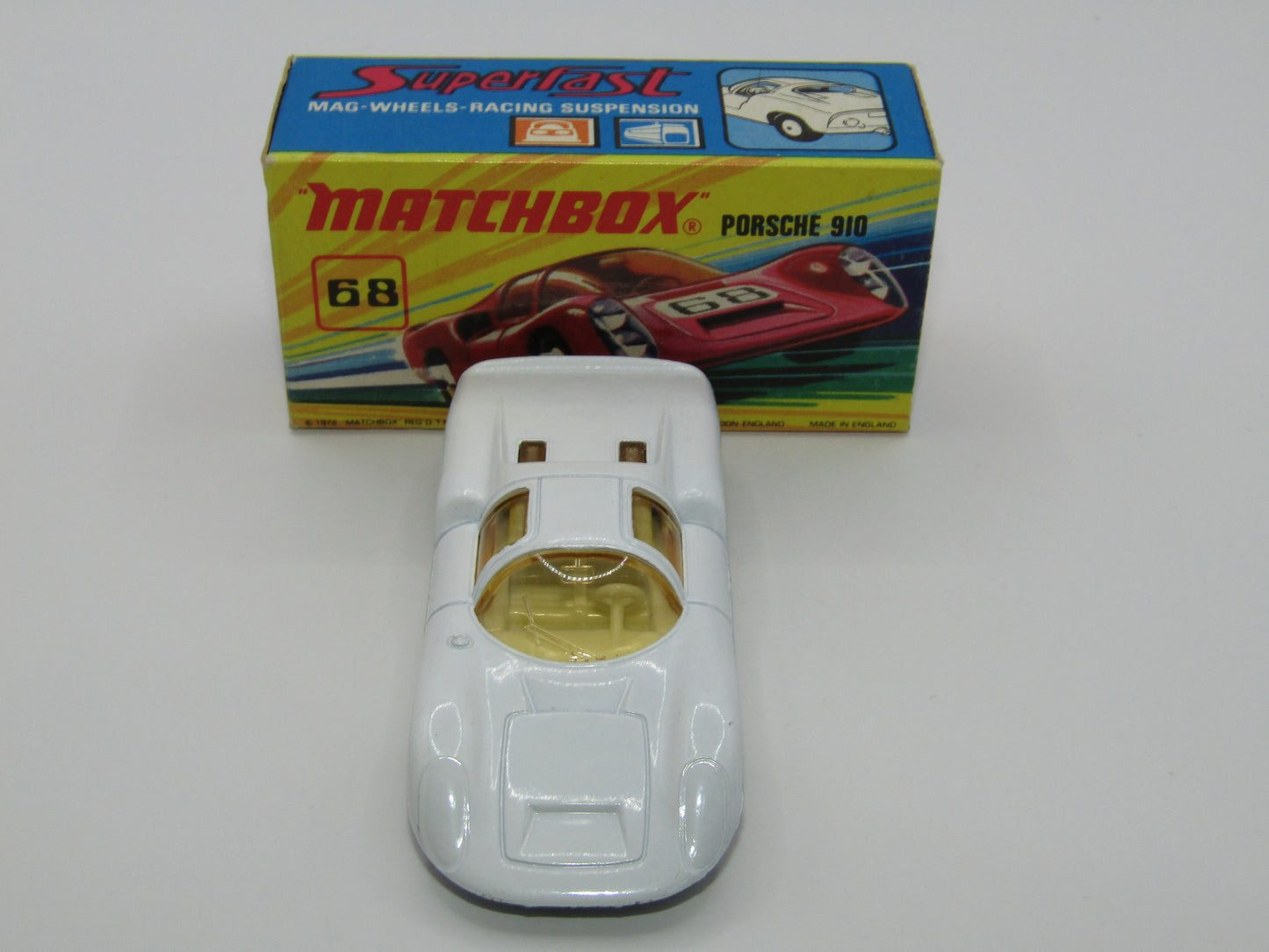 Matchbox Superfast 68A Porsche 910 WHITE 5 Spoke Wide Wheels