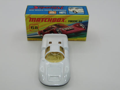 Matchbox Superfast 68A Porsche 910 WHITE 5 Spoke Wide Wheels