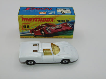 Matchbox Superfast 68A Porsche 910 WHITE 5 Spoke Wide Wheels