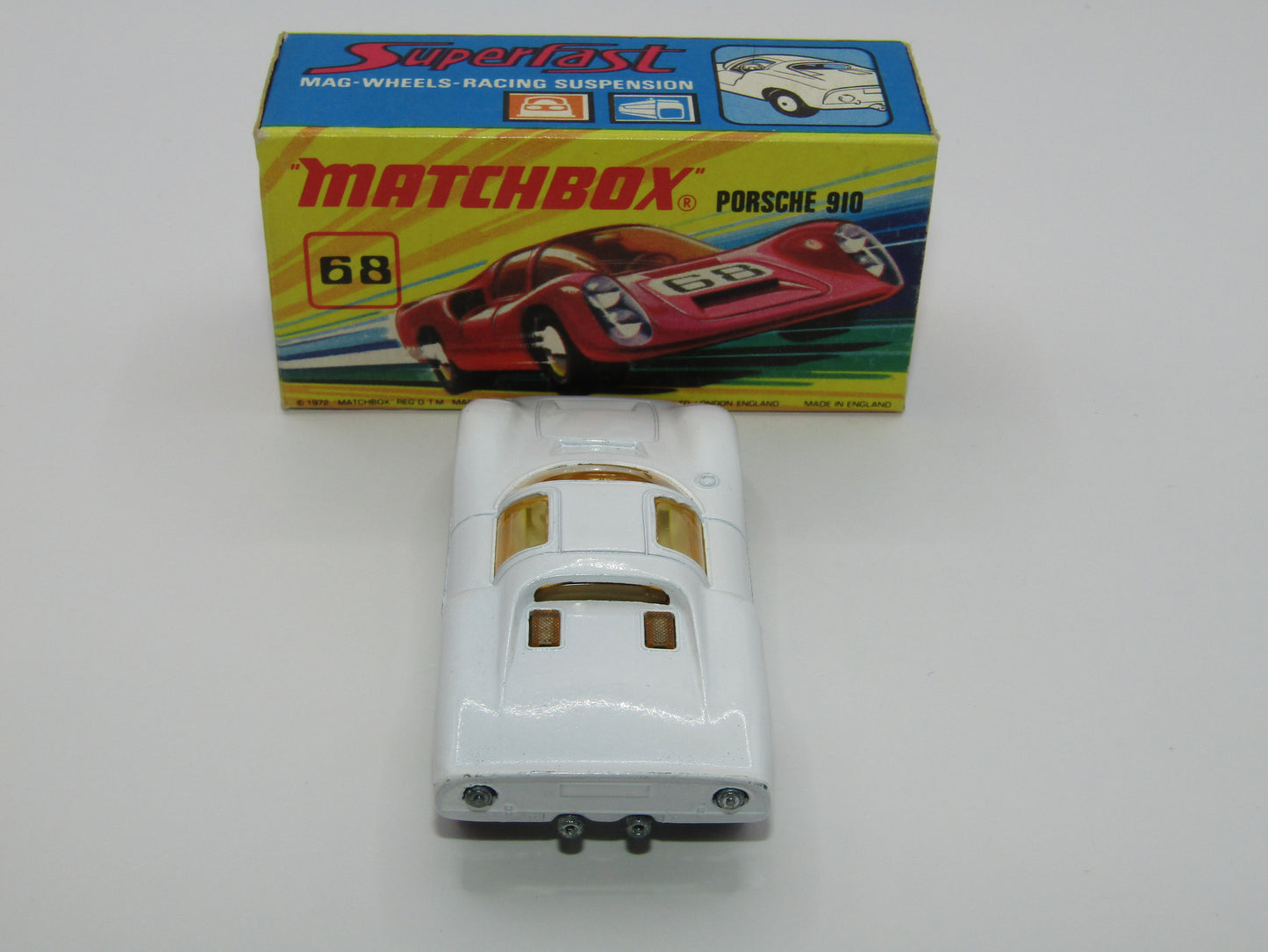 Matchbox Superfast 68A Porsche 910 WHITE 5 Spoke Wide Wheels