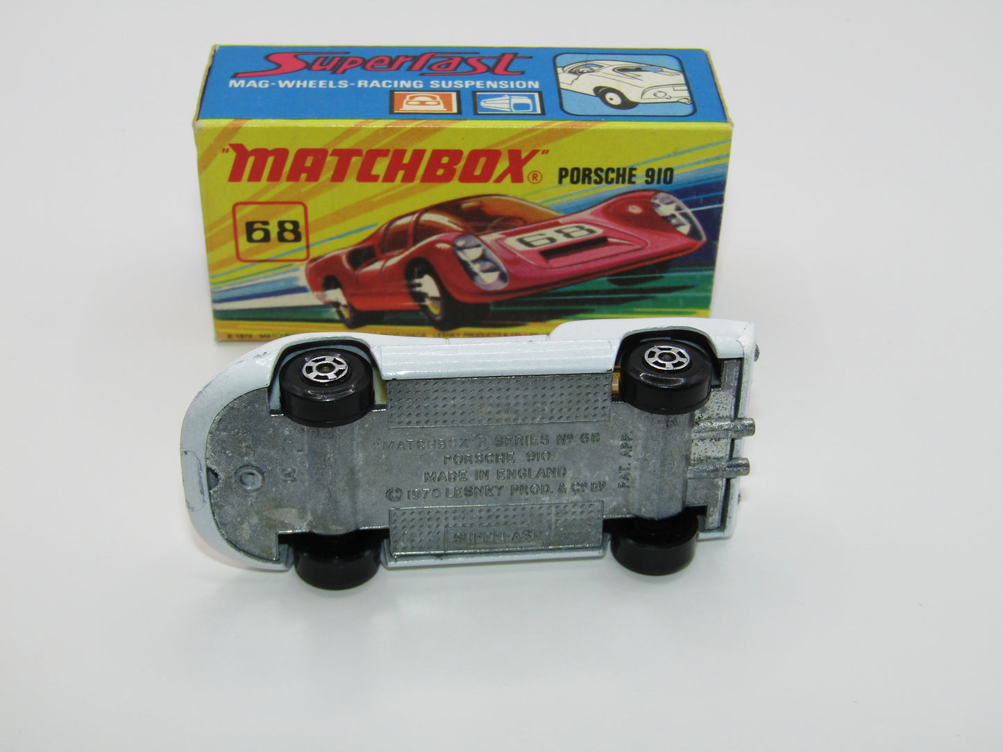 Matchbox Superfast 68A Porsche 910 WHITE 5 Spoke Wide Wheels