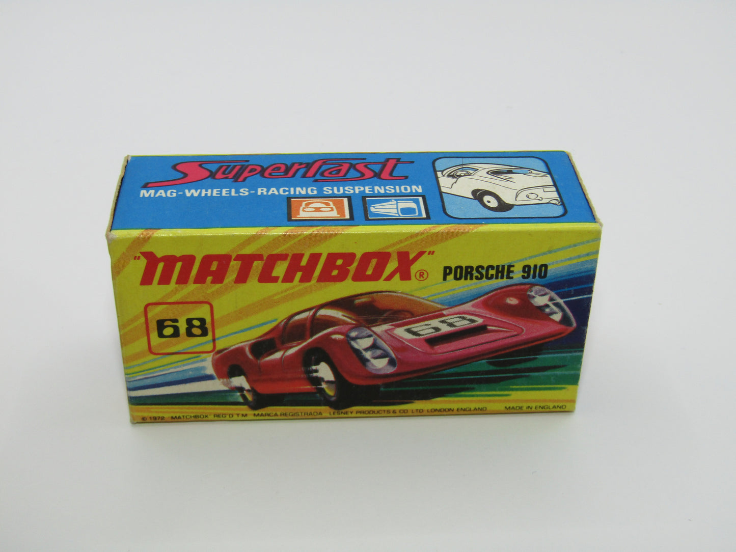 Matchbox Superfast 68A Porsche 910 WHITE 5 Spoke Wide Wheels