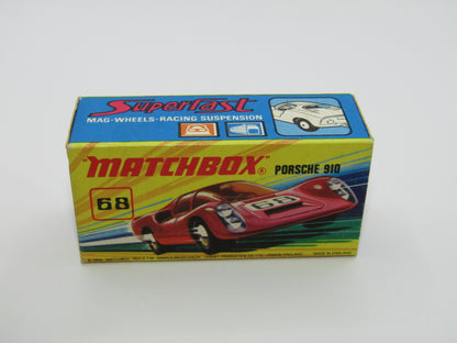 Matchbox Superfast 68A Porsche 910 WHITE 5 Spoke Wide Wheels