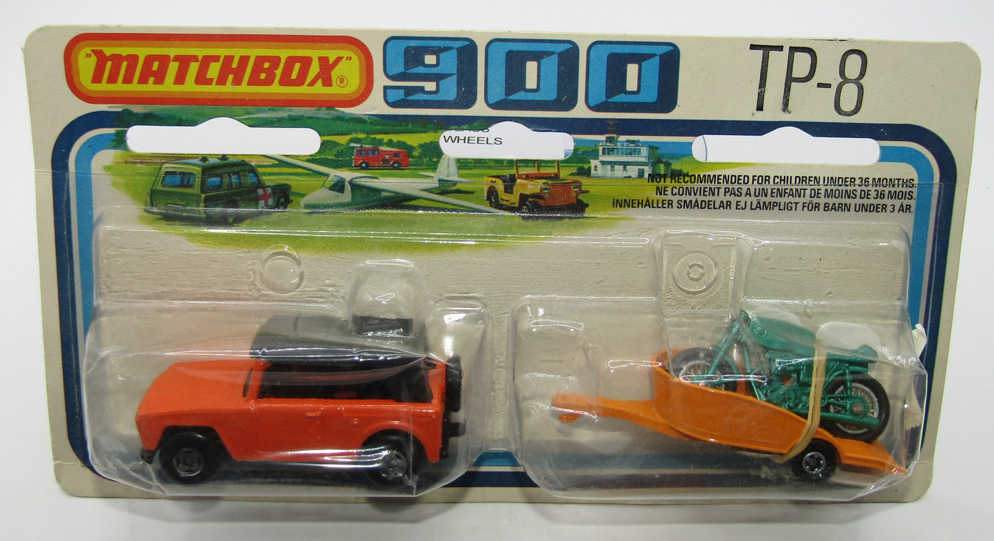 Matchbox Superfast Twin Pack TP-8 Field Car DARK Orange No Tampo & NO Label Trailer