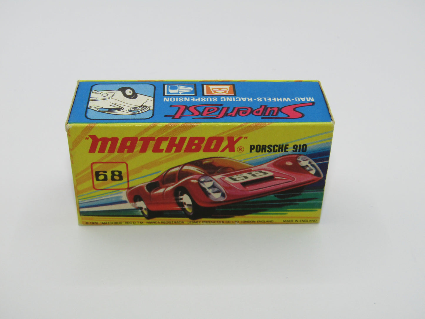 Matchbox Superfast 68A Porsche 910 WHITE 5 Spoke Wide Wheels