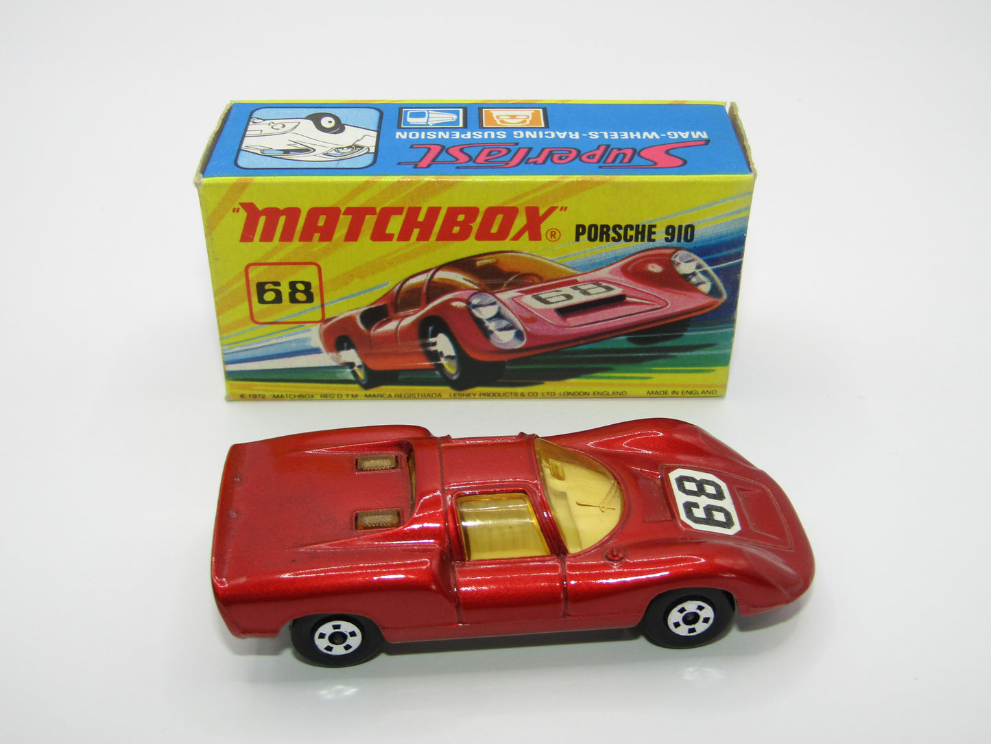 Matchbox Superfast 68A Porsche 910 SMALL SLOT 5 SPOKE WHEELS