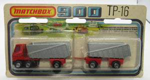 Matchbox Superfast Twin Pack TP-16 Articulated Truck RED & SILVER Purple Windows