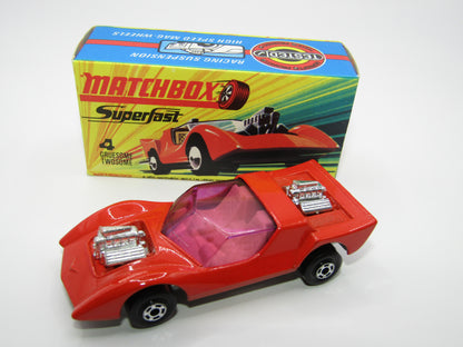 Matchbox Superfast 4B Gruesome Twosome ORANGE RED Ivory Interior