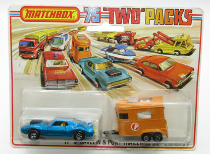 Matchbox Superfast Twin Pack TP-3 AMX Javelin Met Blue 5 Spoke Opening Doors