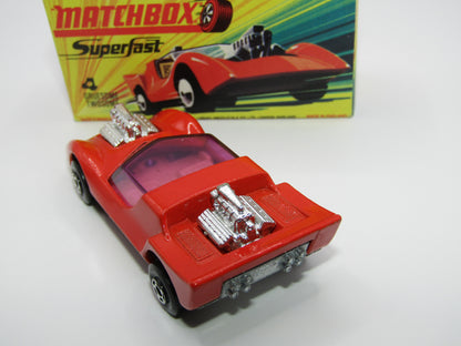 Matchbox Superfast 4B Gruesome Twosome ORANGE RED Ivory Interior