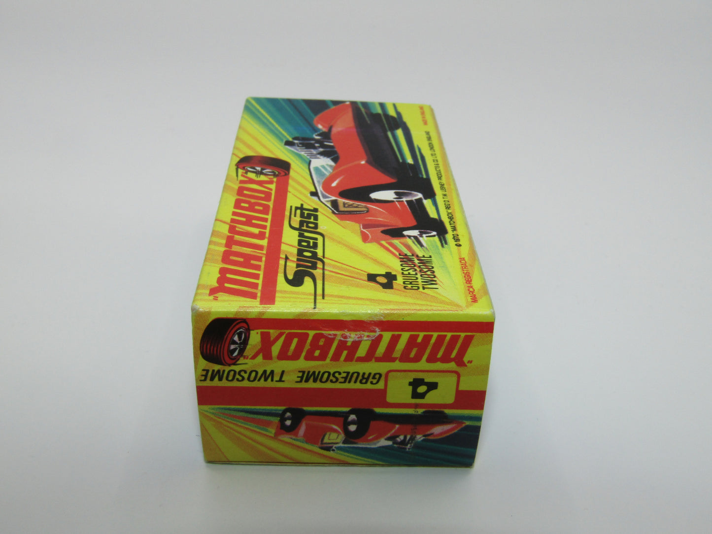 Matchbox Superfast 4B Gruesome Twosome ORANGE RED Ivory Interior