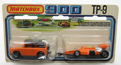 Matchbox Superfast Twin Pack TP-9 Field Car & ORANGE Team Matchbox 5 SPOKE Front Wheels