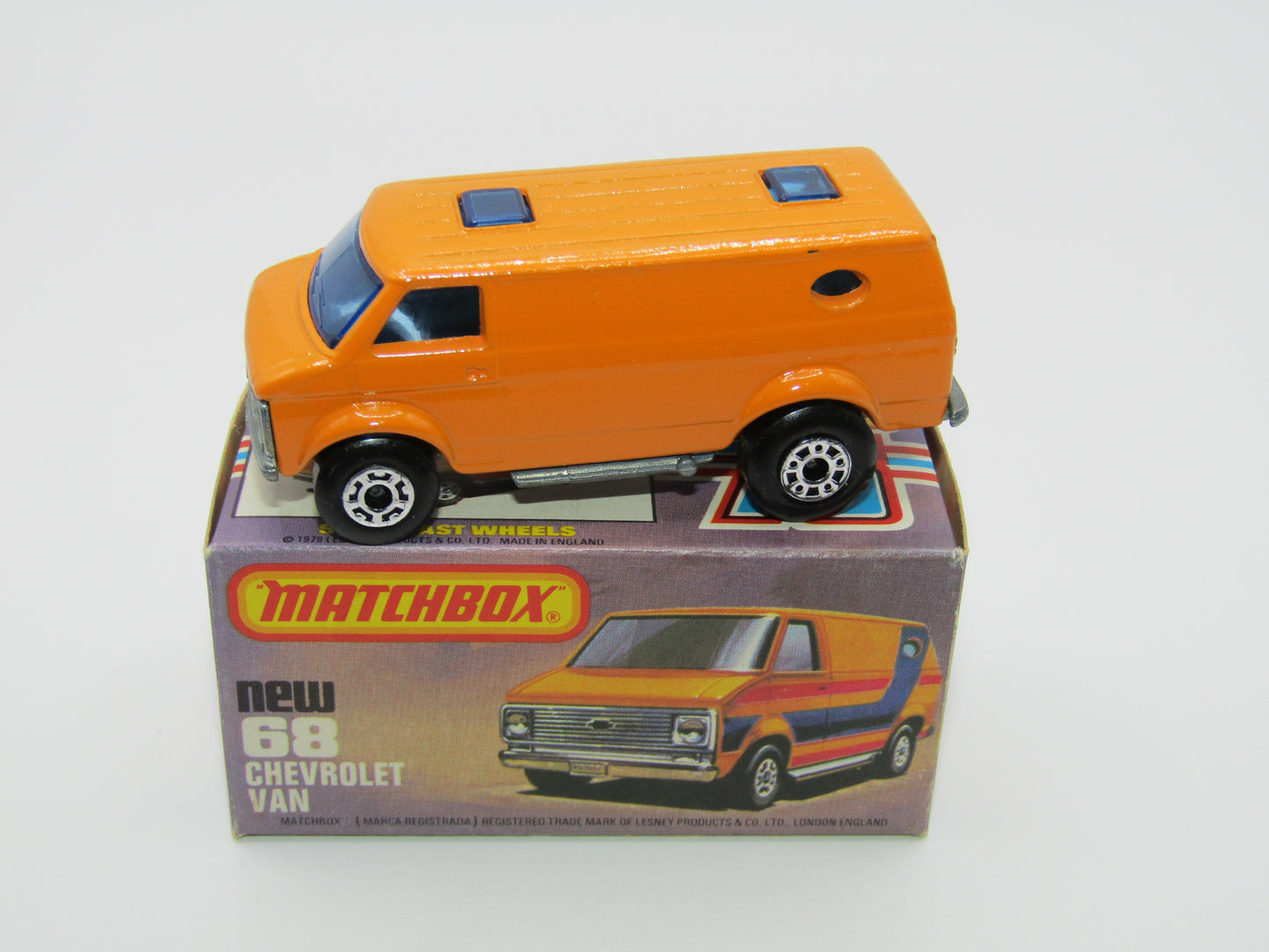 Matchbox Superfast 68C Chevy Van Orange NO TAMPO Print