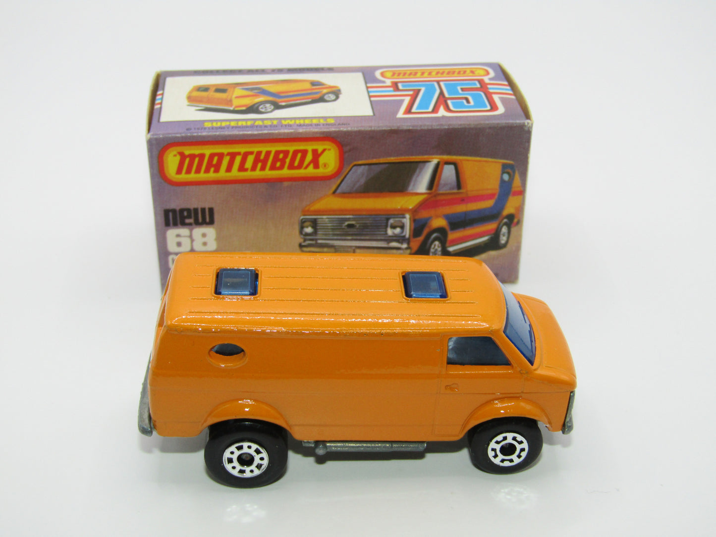 Matchbox Superfast 68C Chevy Van Orange NO TAMPO Print