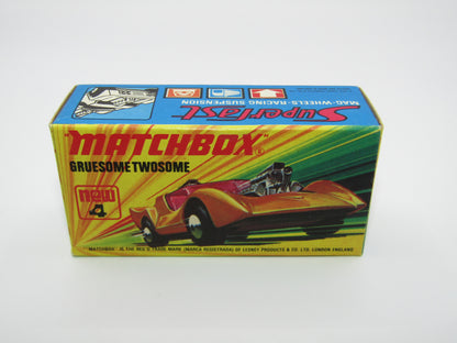 Matchbox Superfast 4B Gruesome Twosome Orange Gold LIGHT PURPLE windows