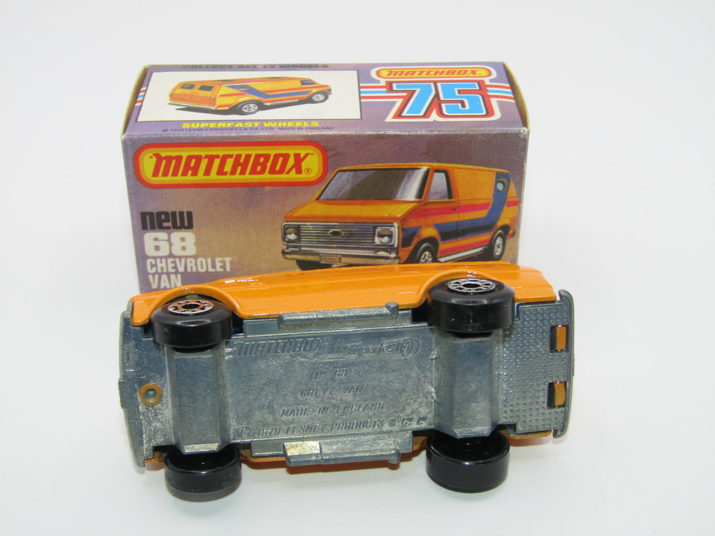 Matchbox Superfast 68C Chevy Van Orange NO TAMPO Print