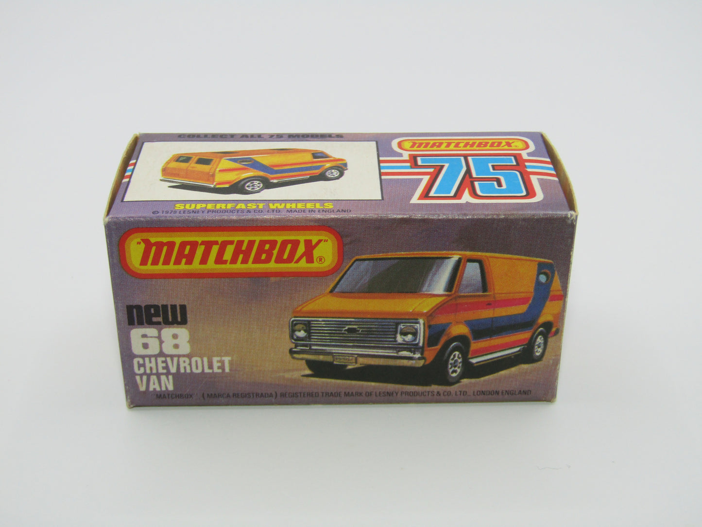 Matchbox Superfast 68C Chevy Van Orange NO TAMPO Print