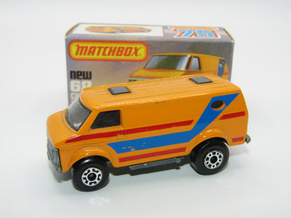Matchbox Superfast 68C Chevy Van SMOKE Windows Blue & Red Stripe