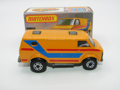 Matchbox Superfast 68C Chevy Van SMOKE Windows Blue & Red Stripe