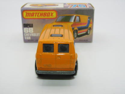 Matchbox Superfast 68C Chevy Van SMOKE Windows Blue & Red Stripe
