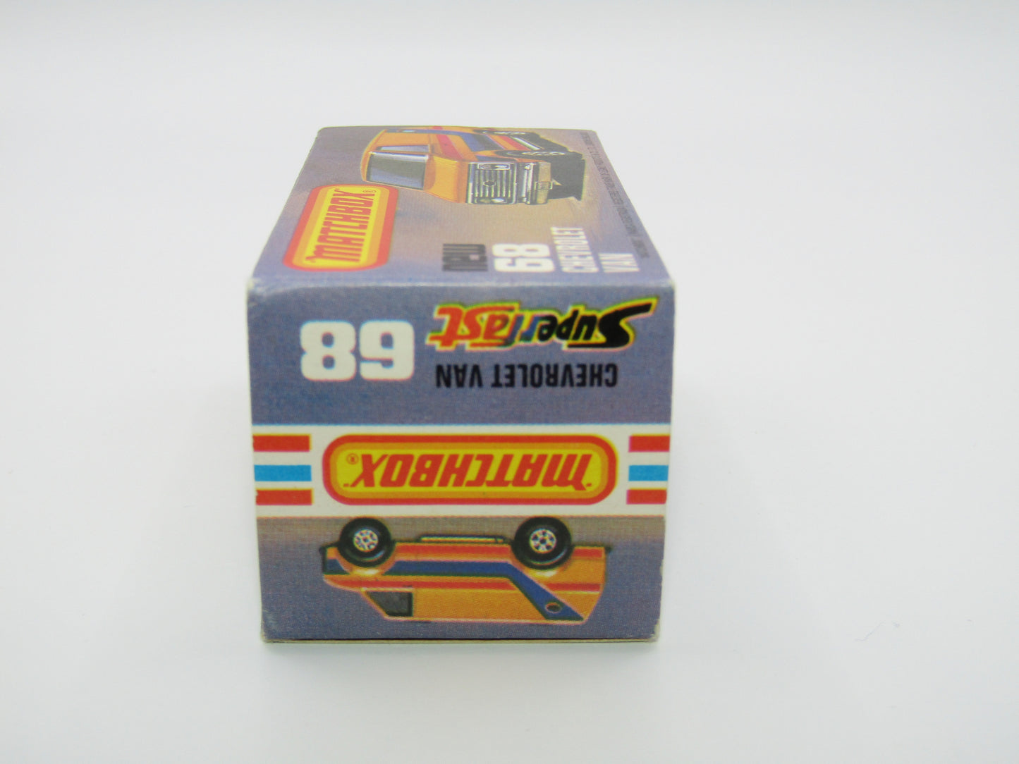 Matchbox Superfast 68C Chevy Van SMOKE Windows Blue & Red Stripe