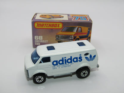 Matchbox Superfast 68C Chevy Van White Adidas Tampo