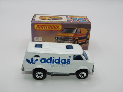 Matchbox Superfast 68C Chevy Van White Adidas Tampo