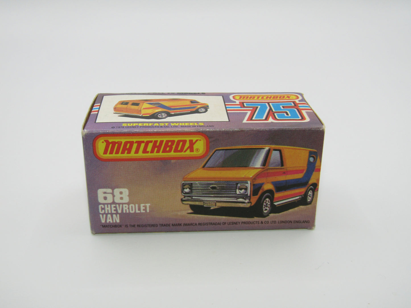 Matchbox Superfast 68C Chevy Van White Adidas Tampo