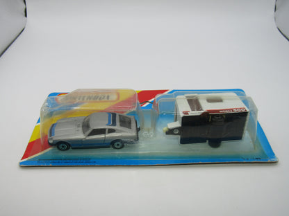 Matchbox Superfast Twin Pack TP-107 Silver Datsun and Dark Brown Tampo Caravan